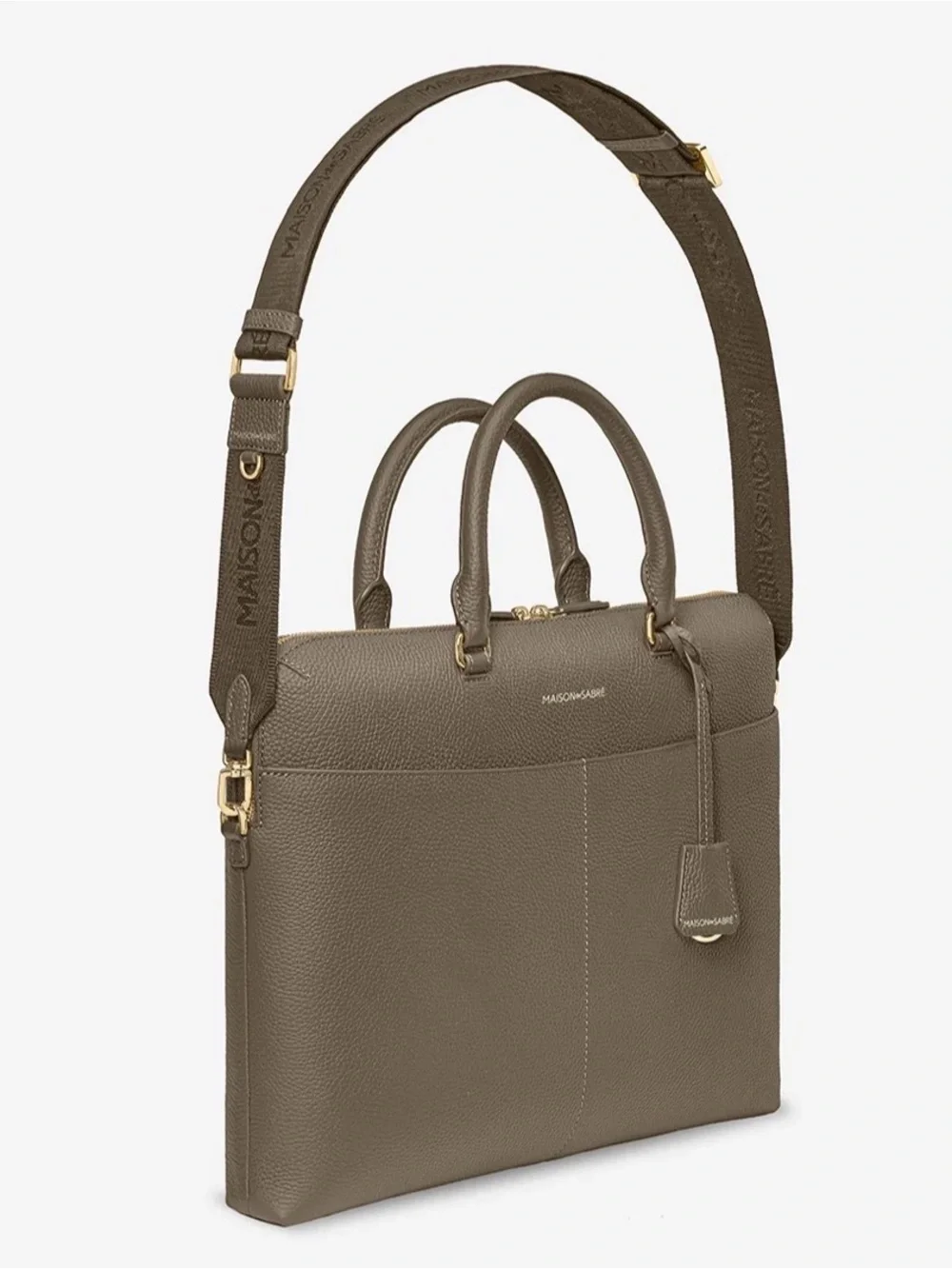 NWT MAISON DE SABRE The Laptop Bag Cashmere Clay Limited Edition